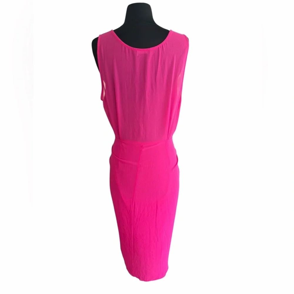 HATCH Maternity Jaden Pink Sleeveless Button Chiffon Wrap Dress XL